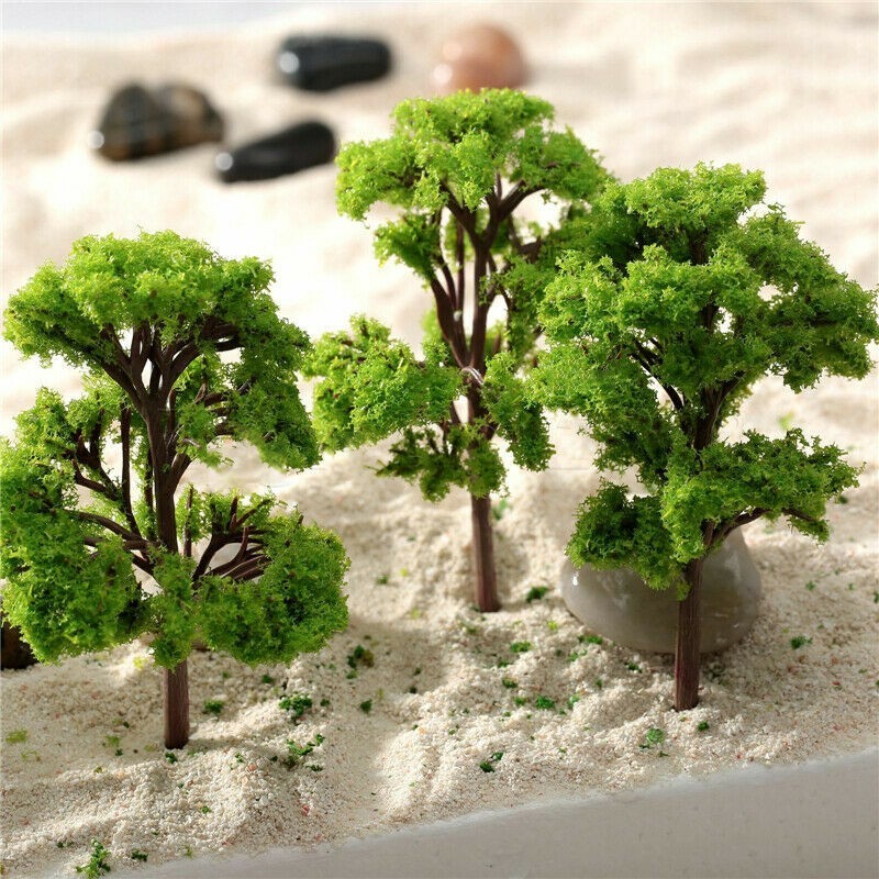 10Pcs 9cm HO OO Scale Model Trees Train Railroad Layout Diorama Scenery