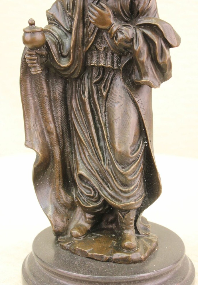 100% Solid Bronze Sculpture of Middle Eastern Man Statue Figure Decor Sculpture