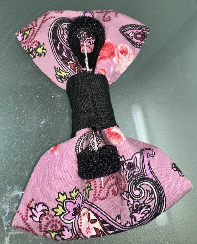 Handmade Over The Collar medium Pet Bow - Floral Pattern #2
