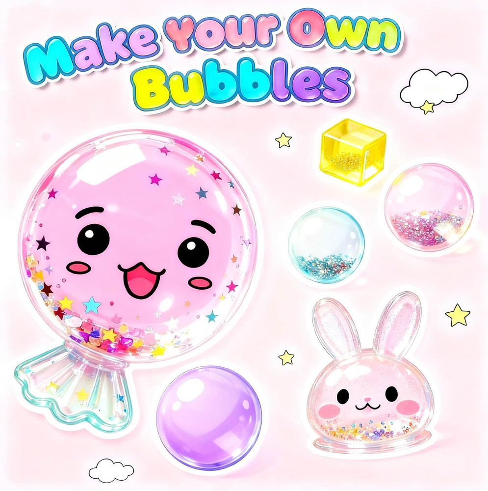 6 PCS Nano Tape Bubble Bubbles Kit for Kids with Box, Squishy Maker Making Kit,