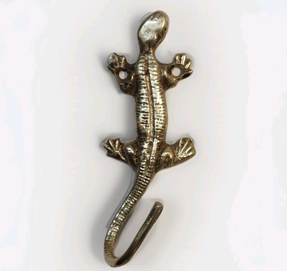 Lizard Shape Wall Hook Brass Victorian Style Kitchen Bathroom Hang Coat Hat Hook