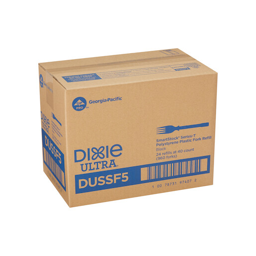 Dixie Ultra Dussf5 Polystyrene Fork Refill, Black, 960/Carton