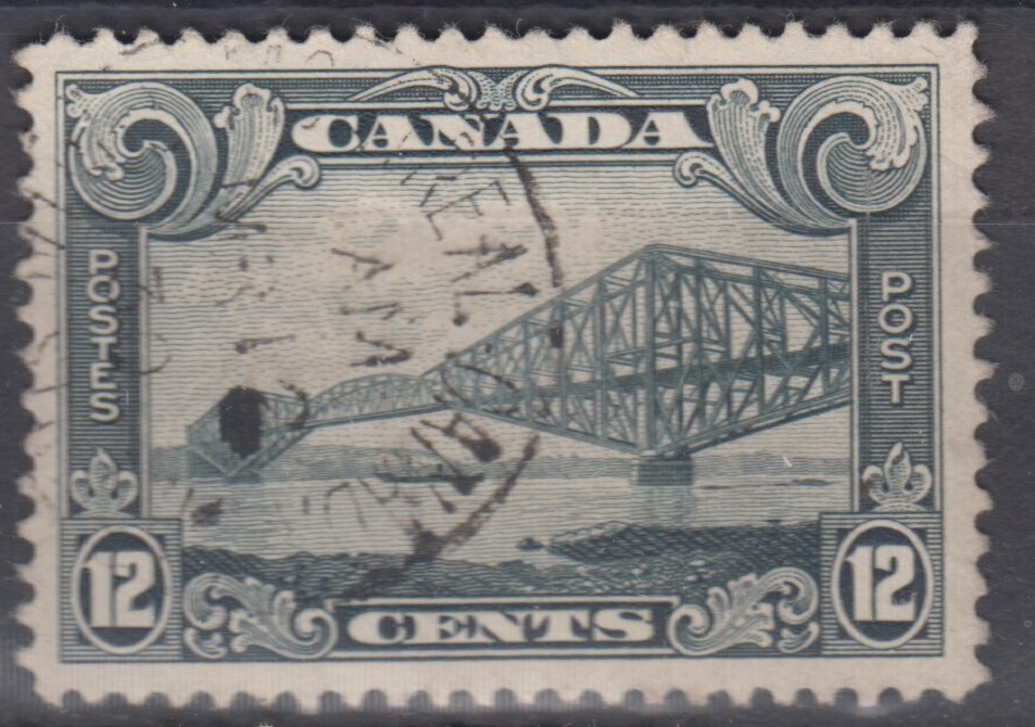 Canada Scott #156  12 cent Quebec Bridge "KGV Scroll"   F