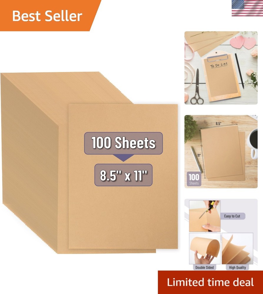 Durable Brown Craft Paper Sheets - 100 Count, 8.5 x 11 for Versatile Projects