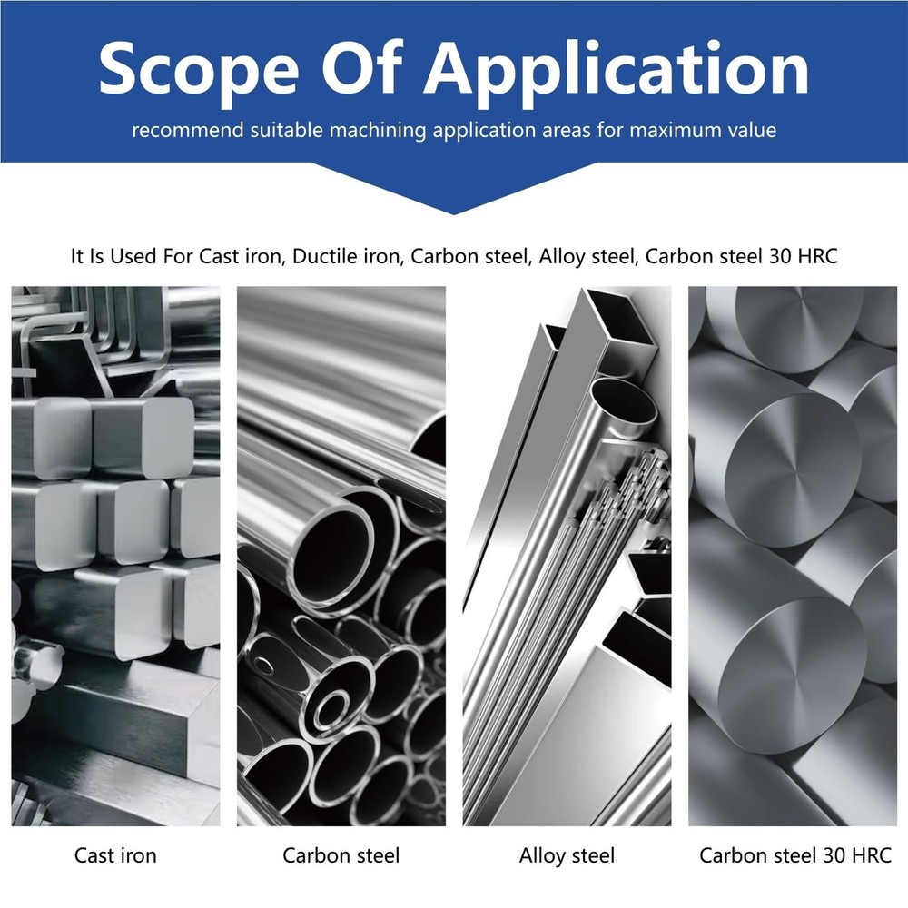 1/4" Solid Carbide Roughing End Mill 4 Flute Square Endmill Set CNC Milling B...