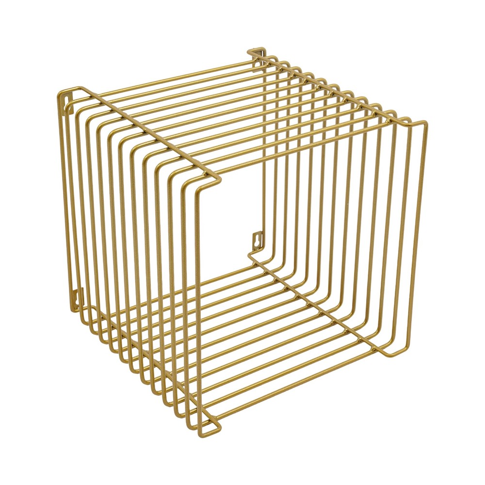 Side Table Square Geometry Side Table Linear Metal End Table 120kg/264.55lbs