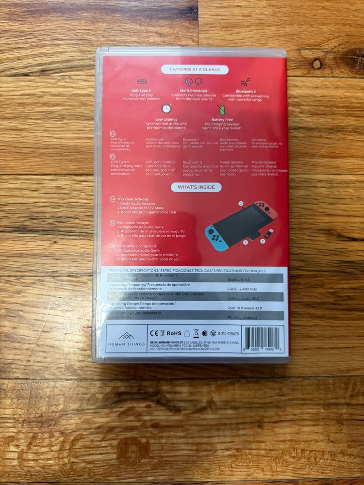 GENKI Bluetooth 5.0 Audio Adapter COMBO for Nintendo Switch, PS4, MAC, Android