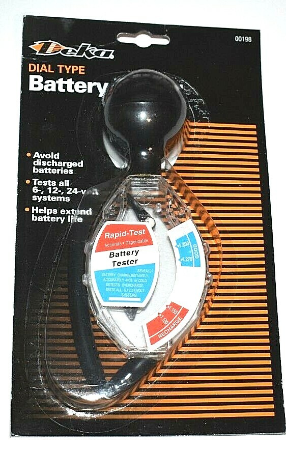 Dial Type Batttery Tester for 6, 12, 24 Volt System With Instructions