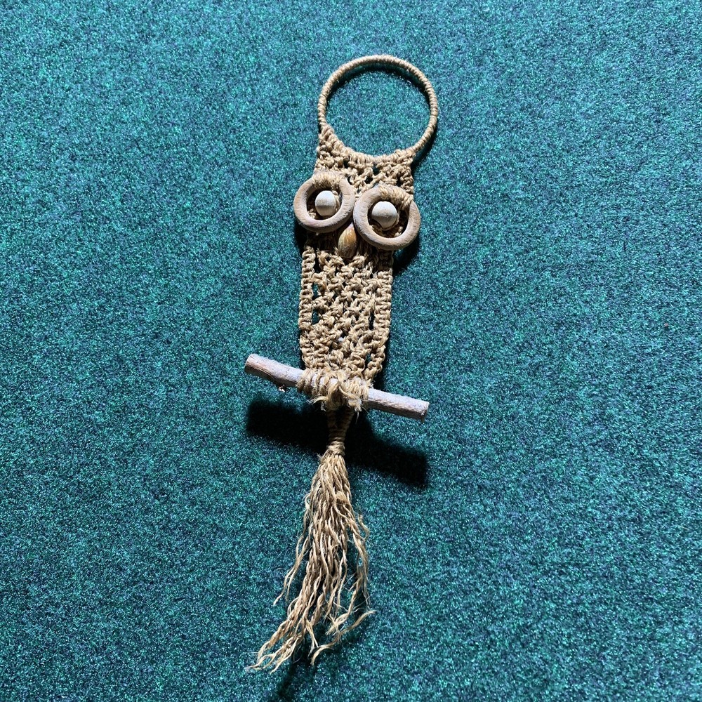 MCM Jute Boho Style Macrame Owl 14” 4”