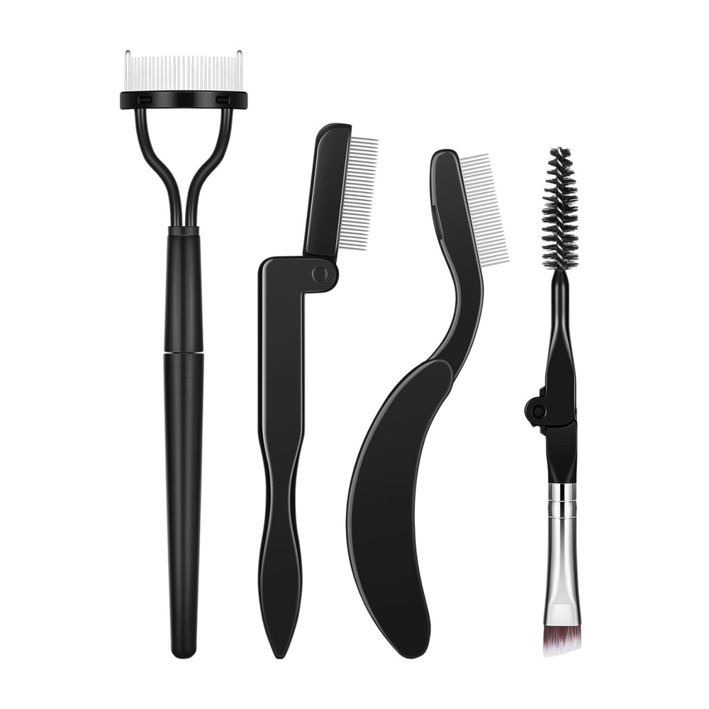 Eyelash Comb Separator Folding Lash Brush Eyebrow Comb Tool 4 Pack Set