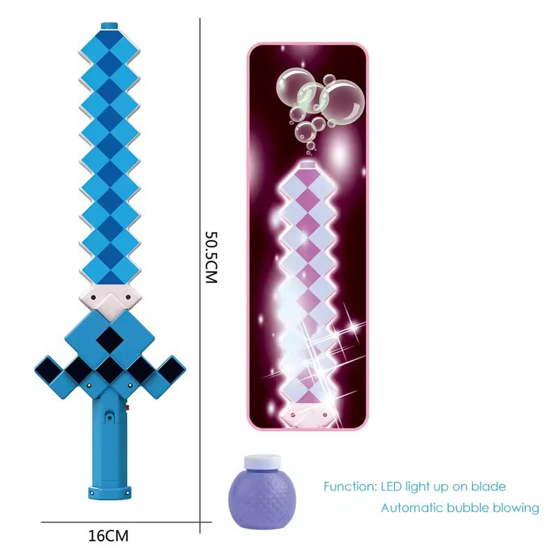 Light Up Bubble Diamond Pixel LED Sword With Sound
