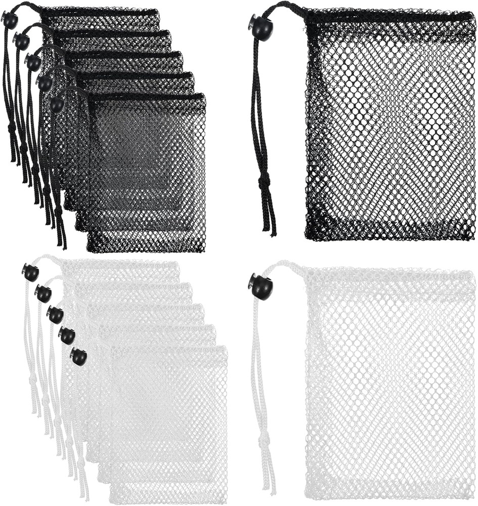 10 Pcs Small Mesh Bags Drawstring, Mini Mesh Storage Bags Nylon Small Drawstring
