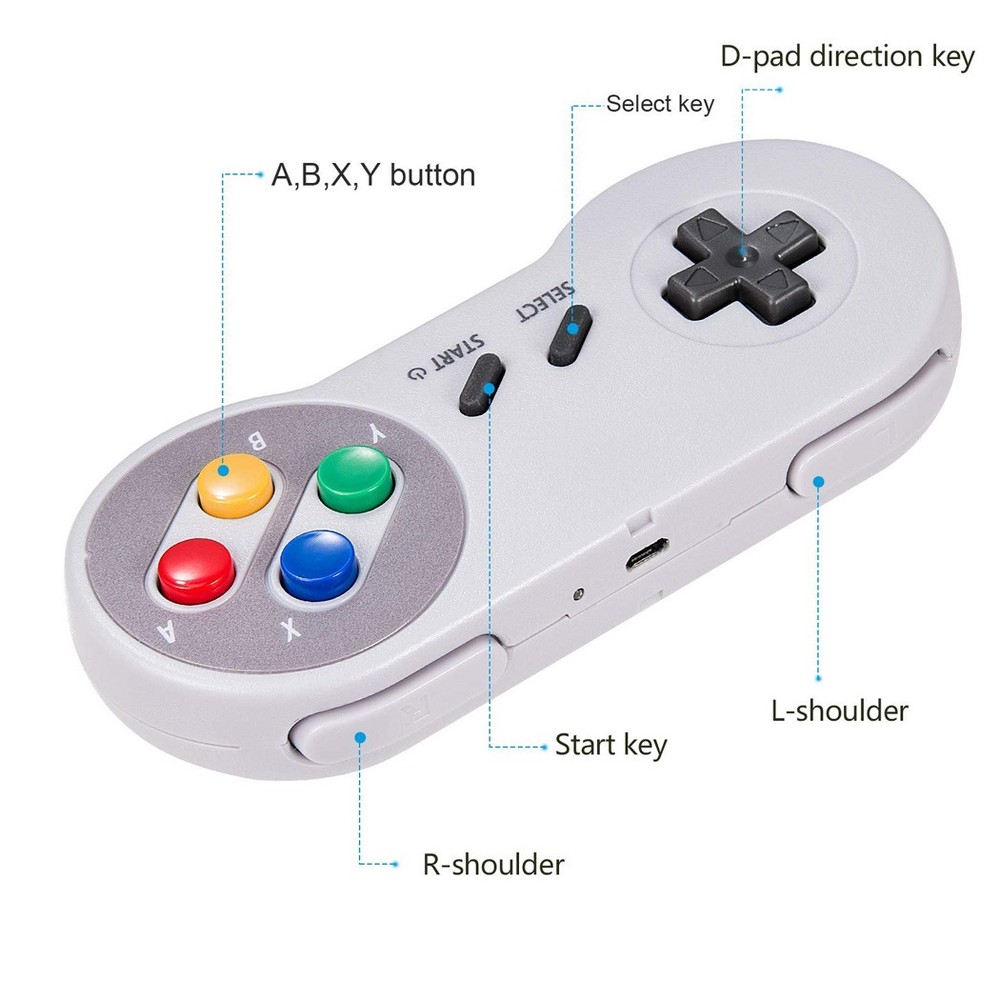 2.4 GHz Wireless Controller SNES Gamepad For Windows PC Mac Raspberry Pi 2pack