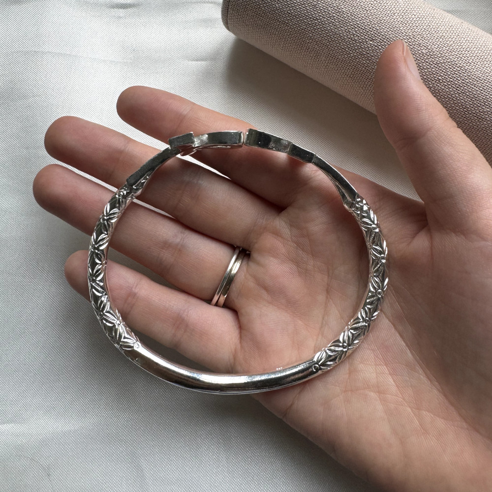 Solid .925 West Indian Bangle with Large Ankh Cross Ends