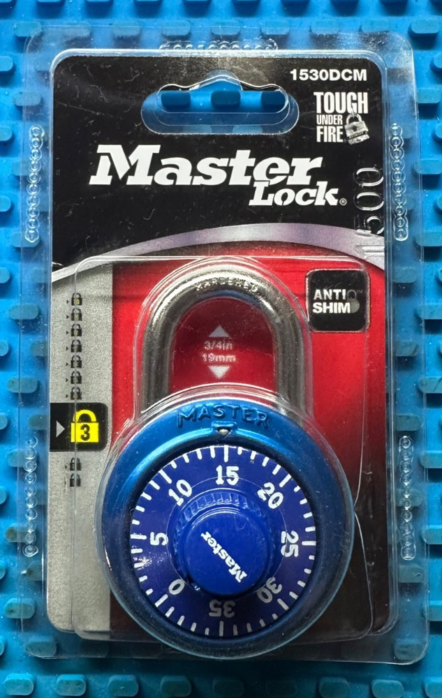 Master Lock Combination Padlock BLUE 1530DCM - Security Level 3 NEW SEALED