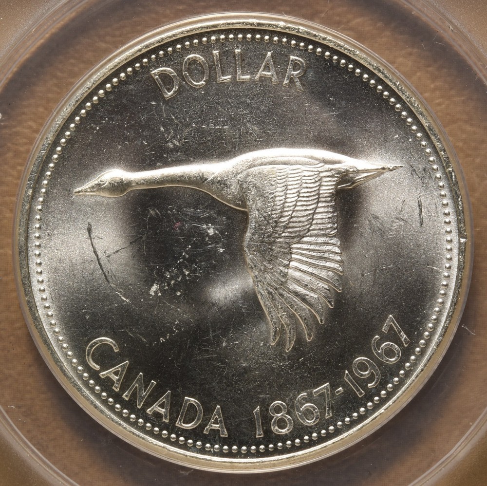 1967 Canada Silver Dollar ANACS MS64
