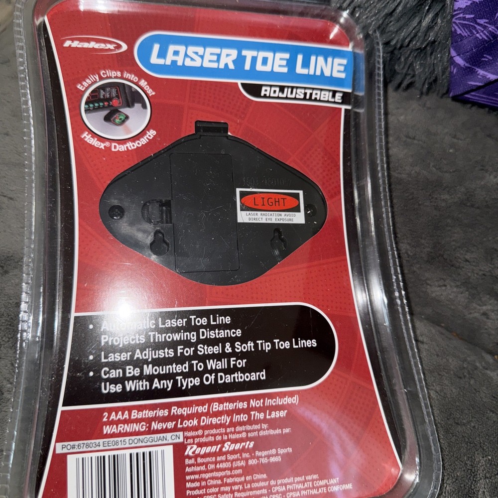 Adjustable Laser Toe Line For Use With Any DartBoard - Projects Throwing Dist.