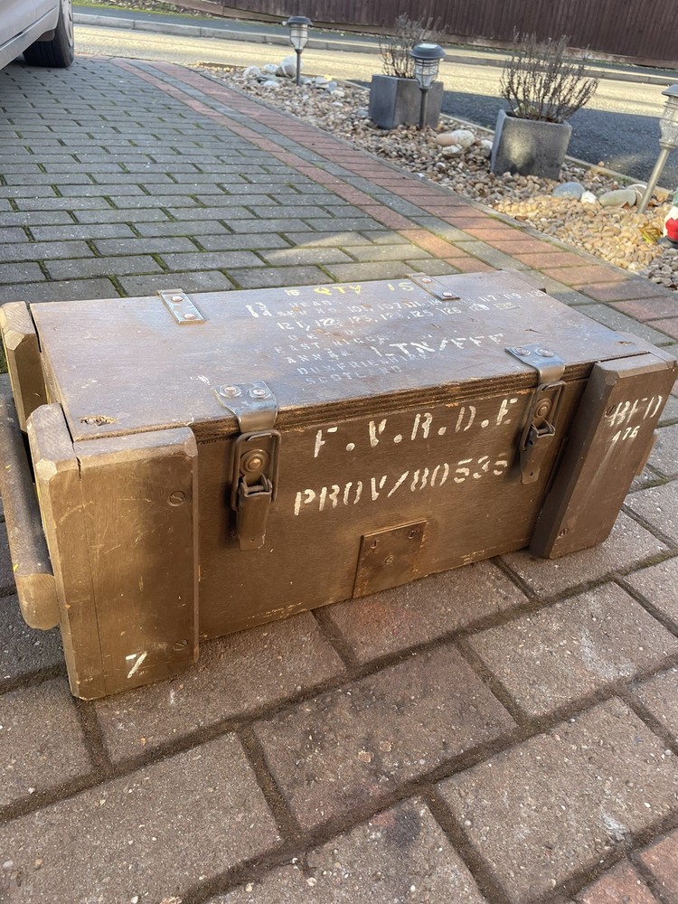 vintage British military ammunition box