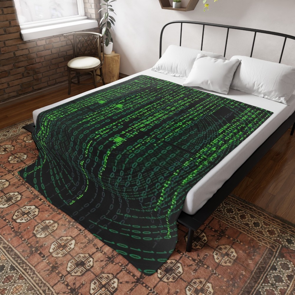 The Matrix Grid Plush Fleece Blanket