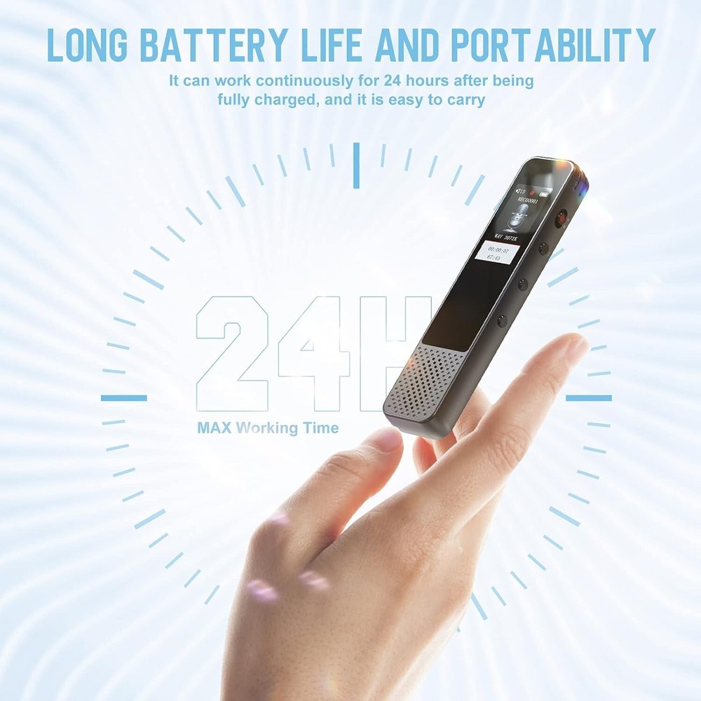 128GB Voice Recorder by COCONISE, 3072Kbps, MP3, A-B Loop, Password Lock