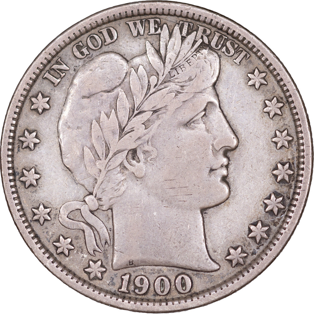 1900 50C Barber Silver Half Dollar ~ VF