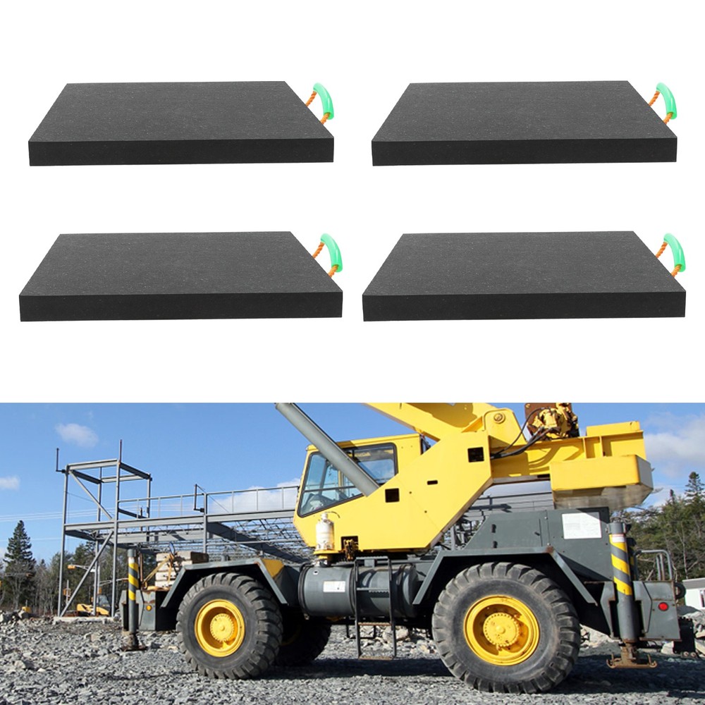 4pc Heavy Duty Stabilizing Blocks Outrigger Pads Square Support Pads with Handle