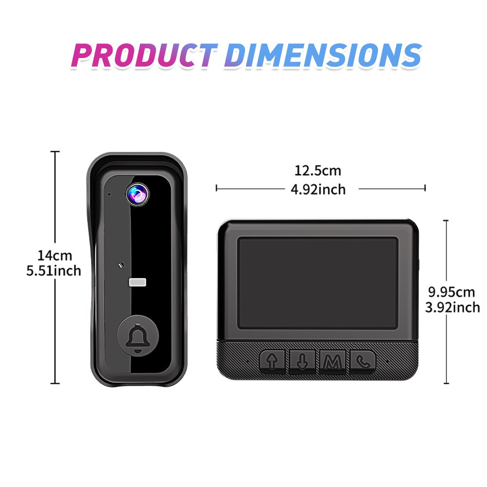 KEPEAK Wireless Doorbell Camera Black