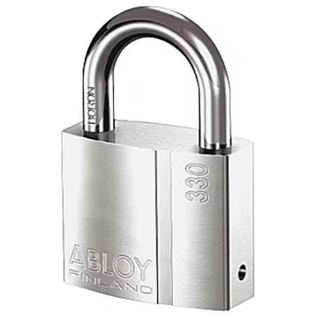 Abloy Pl330/25B-Ka Padlock, Keyed Alike, Standard Shackle, Rectangular Brass