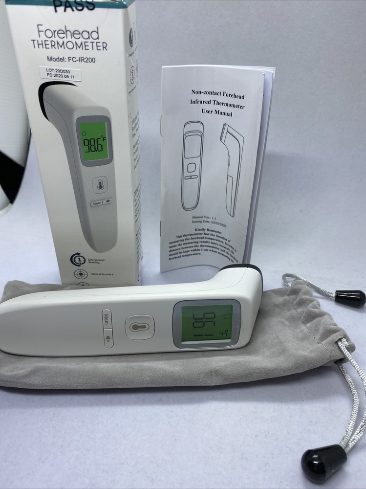 NEW! Non-Contact Digital Infrared Forehead Thermometer w/ Memory Function