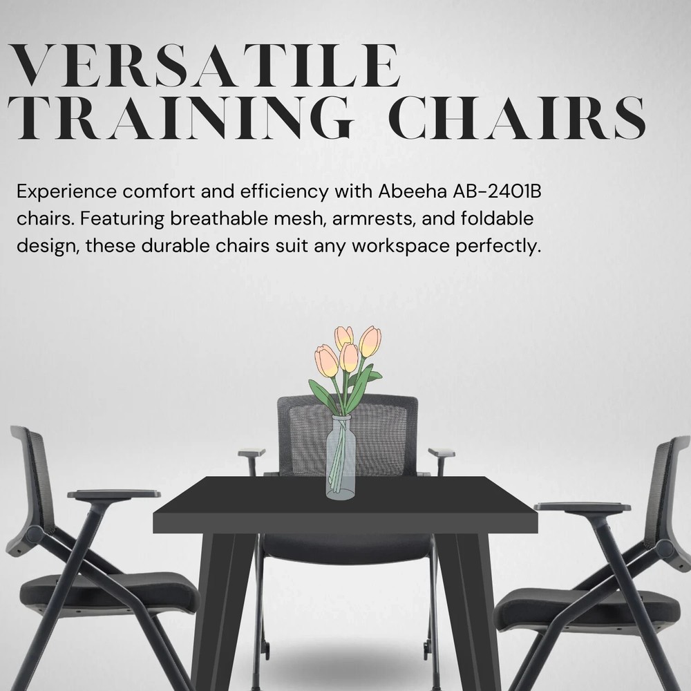 Abeeha Training Chairs for Office, Home - Mesh Backrest Classrooms Chairs, 2Pack