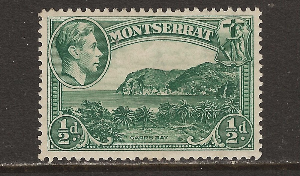 Montserrat 1938 ½d blue-green perf. 13 */MH SG 101