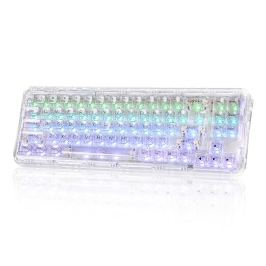 X71 Wireless Hot Swappable Transparent Mechanical Crystal Ice Switch White