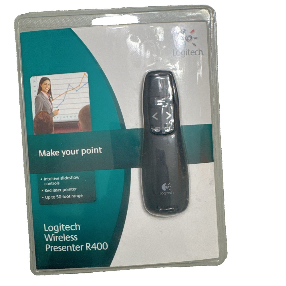 Logitech R400 Laser Presentation Remote Control Black - New (Sealed)