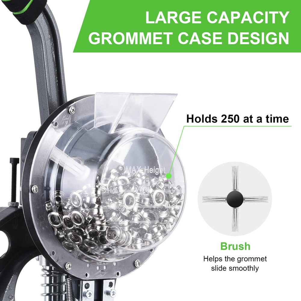 Automatic Hand Press Heavy Duty Eyelet Grommet Machine Punch Tool Kit 2000