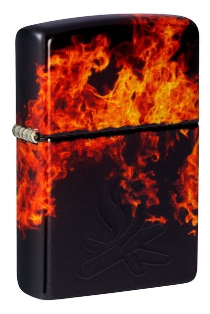 Zippo Lighter - Customized Engraved Message on Windproof Campfire Design 46389