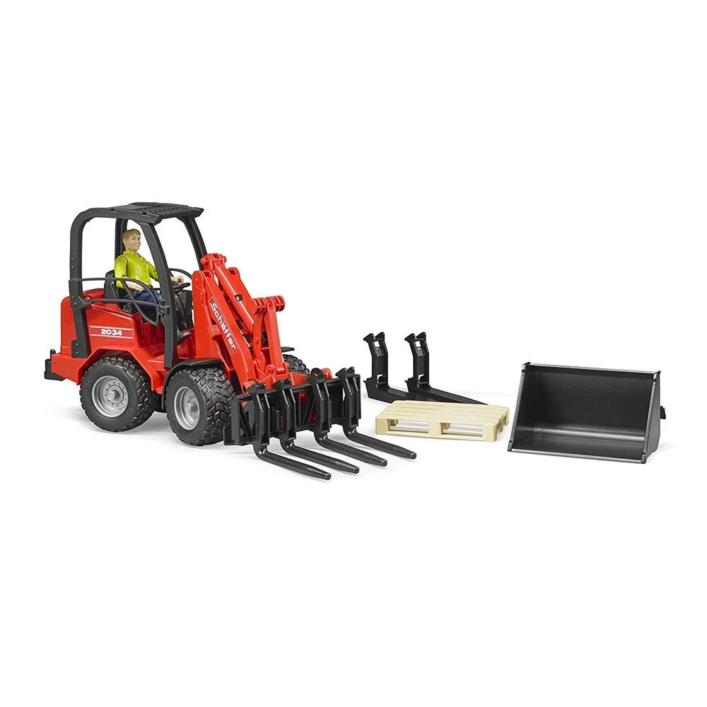 Bruder Toys Schaffer Compact Loader 02191 with Figure & Accessories