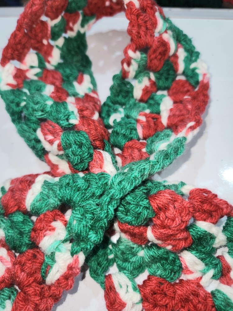 Handmade Crochet Christmas Pet Scarf