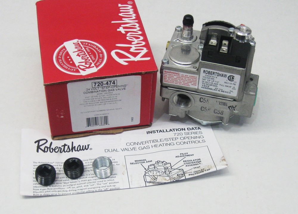 Robertshaw 720-474 24 Volt Step-Opening Combination Gas Valve 7200ERCS