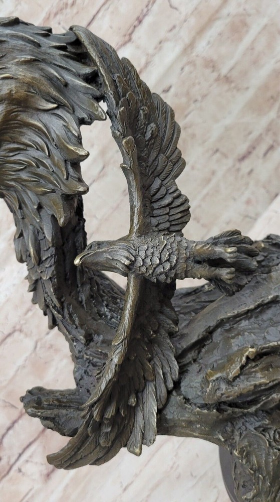 Milo`s Original Bronze Statue: Handmade EagleHead Sculpture, Fine Artwork