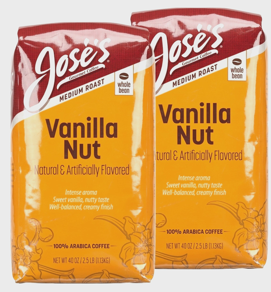 Jose's Vanilla Nut Whole Bean Coffee 2.5 lbs, 2-pack