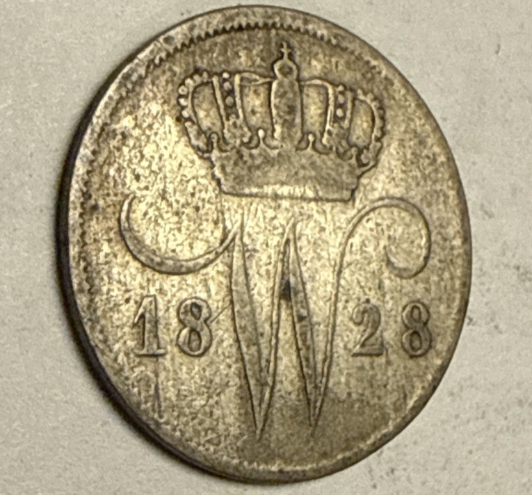 NETHERLANDS - 10 CENTS - 1828 - SILVER