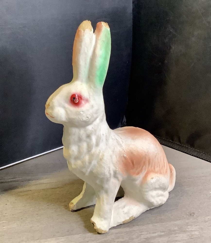 Paper Mache Multicolored Easter Rabbit decoration candy container