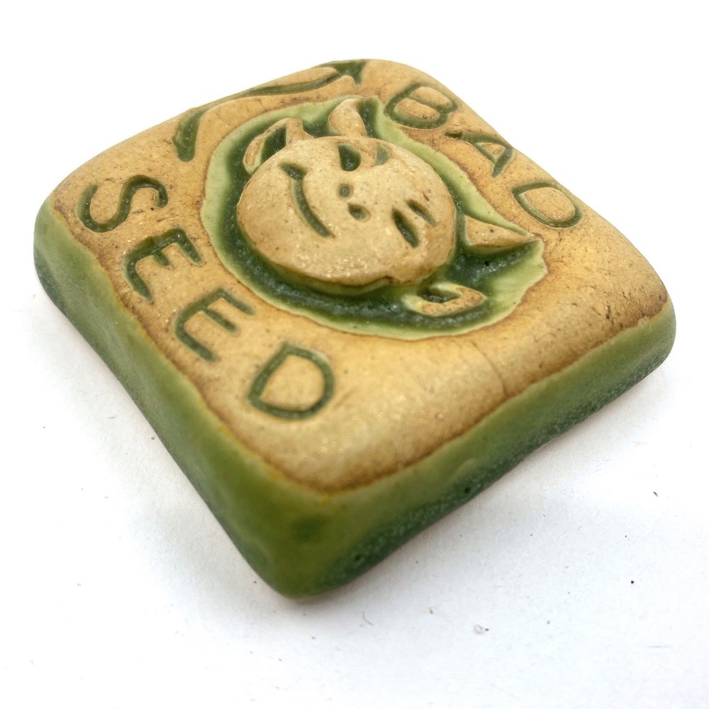 Bad Seed 2x2” Ceramic Art Tile By Gretchen Kramp