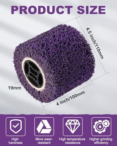 Abrasive Drawing Wheel Surface Conditioning Tool, 4.5" x 4" Wire Wheel 1