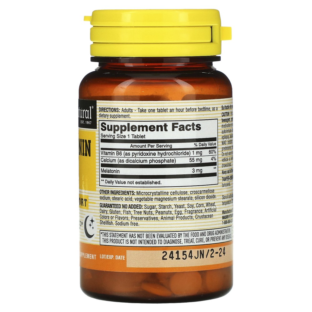 Melatonin, 3 mg, 60 Tablets