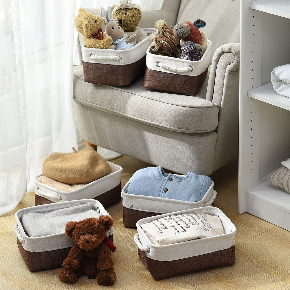 Small Storage Baskets for Shelves,Fabric Storage Baskets for Closet,Rectangul...