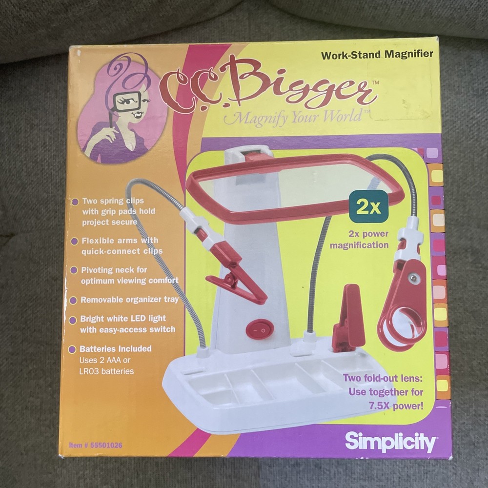 C.C.BIGGER SIMPLICITY Work-Stand Magnifier New in Box