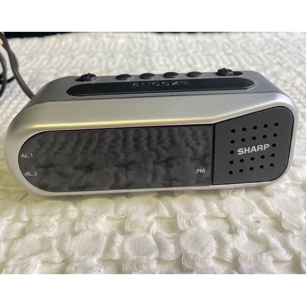 Sharp Dual Alarm Clock Silver 5.5" SKU 2775