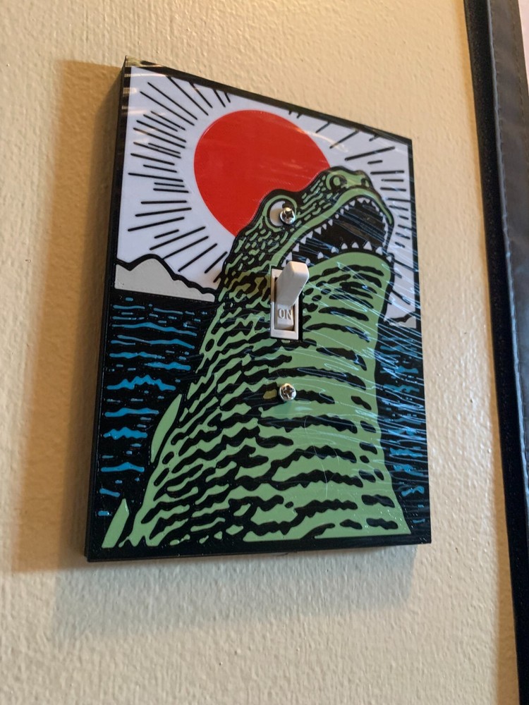 Godzilla themed HOLOGRAHPHIC wall plate cover
