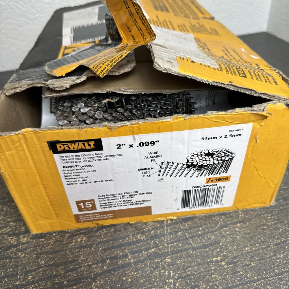 Dewalt 15Â° Collated Framing Nail Bright 2" DWC6P99D Missing 1 Rolls